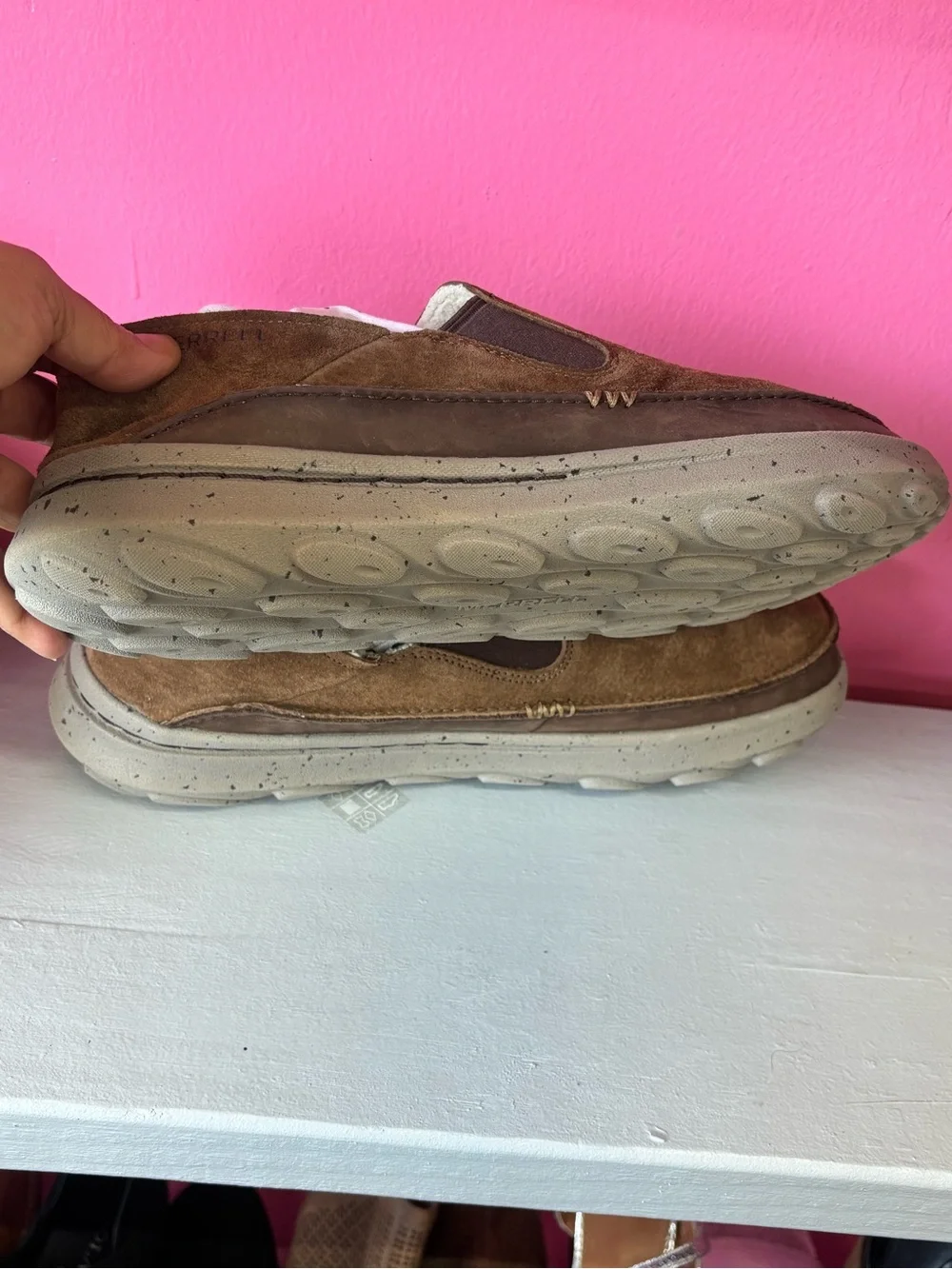 Merrell Men's Tan Suede Slip-On Loafers